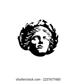 greek statue head vector illustration