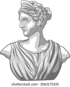 Greek statue illustration with premium quality stock vector