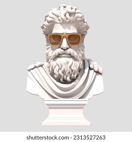 Greek statue in sunglasses vector isolated 