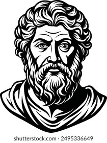 greek statue vector hand drawn sketch illustration