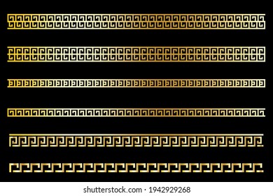 Greek stripes in line art style. Seamless vector texture. Grunge texture. Vintage vector ornament template. Stock Image. EPS 10.