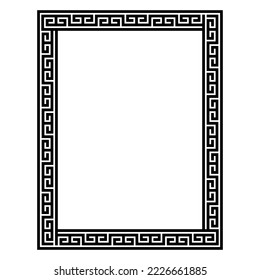 Greek style border frame square frame with seamless on a white background vector illustration 