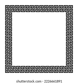 Greek style border frame square frame with seamless on a white background vector illustration 