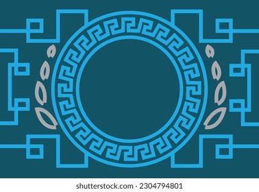 Greek style Circle with Octant repeated motif. Editable Clip Art.