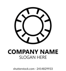 Greek style Circular with Octant repeated motif pattern. Editable Clip Art. abstract logo round meander circular pattern