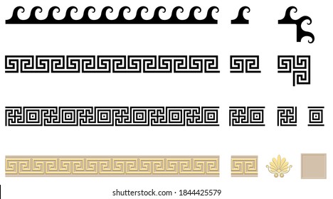 Greek style frame elements on white background 