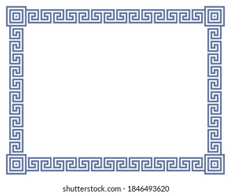 Greek style frame on a white background 