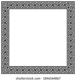 Greek style frame on a white background 