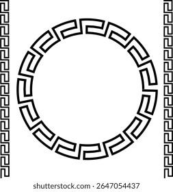 Ícone de quadros contínuos geométricos de estilo grego isolado no plano de fundo transparente. Padrões de elementos de decoração. Projeto de quadro de coleção de vetor em estilo grego antigo e meandros ornamentos gregos.
