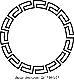 Ícone de quadros contínuos geométricos de estilo grego isolado no plano de fundo transparente. Padrões de elementos de decoração. Projeto de quadro de coleção de vetor em estilo grego antigo e meandros ornamentos gregos.