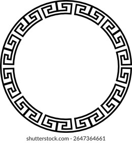 Ícone de quadros contínuos geométricos de estilo grego isolado no plano de fundo transparente. Padrões de elementos de decoração. Projeto de quadro de coleção de vetor em estilo grego antigo e meandros ornamentos gregos.