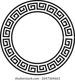 Ícone de quadros contínuos geométricos de estilo grego isolado no plano de fundo transparente. Padrões de elementos de decoração. Projeto de quadro de coleção de vetor em estilo grego antigo e meandros ornamentos gregos.