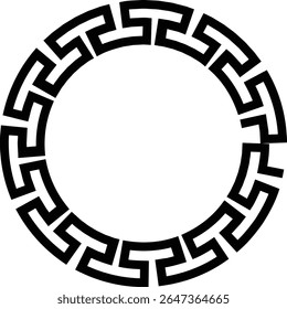 Ícone de quadros contínuos geométricos de estilo grego isolado no plano de fundo transparente. Padrões de elementos de decoração. Projeto de quadro de coleção de vetor em estilo grego antigo e meandros ornamentos gregos.