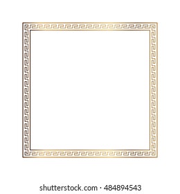Greek style ornamental decorative frame pattern isolated. Greek Ornament. Vector antique frame pack. Decoration element patterns in black and gold colors. Ethnic collections. Vector illustrations.