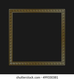 Greek style ornamental decorative frame pattern isolated. Greek Ornament. Vector antique frame pack. Decoration element patterns in black and gold colors. Ethnic collections. Vector illustrations.