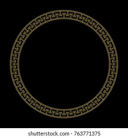 Greek style ornamental decorative frame pattern isolated.  