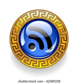 Greek style rss button