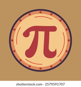 Greek Symbol and Irrational Number Happy PI Day Mathematics vector illustration.