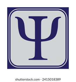 Greek Symbol Psi, Vector Image Illustration isolated on White Background