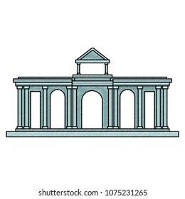 Greek temple building scribble