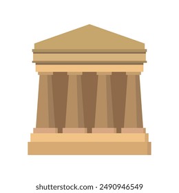 Greek temple icon illustrated on background