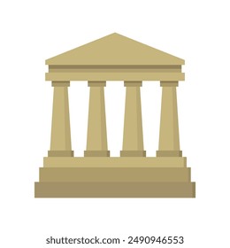 Greek temple icon illustrated on background