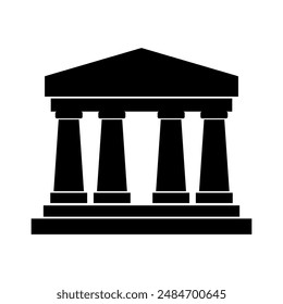 Icono del templo griego ilustrado en Vector