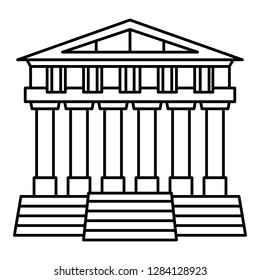 Greek temple icon. Outline greek temple vector icon for web design isolated on white background