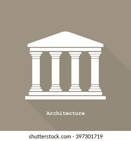 Greek temple icon vector illustration  flat design