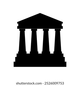 Greek temple illustrated in vector on background