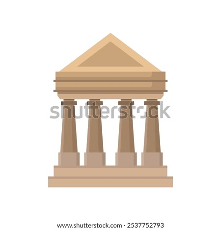 Greek temple illustrated in vector on background