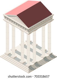 Greek temple Isometric vector illustration