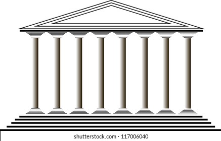 Greek Temple On White Background Vector Stock Vector (Royalty Free ...