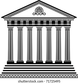 Greek temple stencil second variant