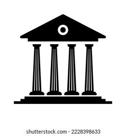 Greek Temple. Tourist attraction. Legacy. Vector.
