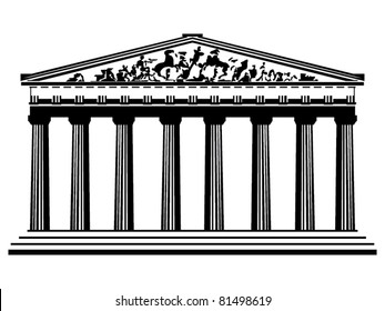 Greek temple vector