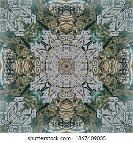 Patrón sin fisuras del vector texturado griego. Repetir el fondo tribal abstracto. Clave griega, serpentea el adorno de estilo antiguo étnico kaleidoscopo. Diseño geométrico y moderno. Sucia textura áspera y sin fin.
