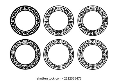 Greek traditional circular ornament pattern Vector