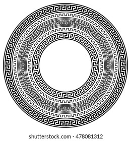 Greek traditional meander vector frames