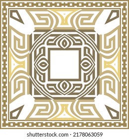 Los cuadros étnicos tribales griegos se encuadran en un patrón impecable. Vector de fondo moderno. Llave griega, serpenteantes. Marcos cuadrados, bordes, cadenas. Resumen del ornamento tradicional de borde de marco. Textura sin fin. Mosaico.