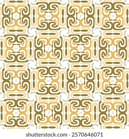Greek tribal ethnic style seamless kaleidoscope pattern with curve greek key meander. Vector ornamental ancient grecian background. Endless texture. Decorative design for prints, fabric, clothing.