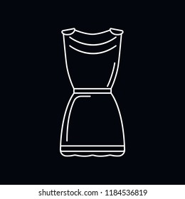 Greek tunic icon. Outline illustration of Greek tunic vector icon for web and advertising isolated on black background. Element of culture and traditions