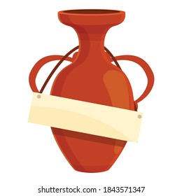 Greek vase auction icon. Cartoon of greek vase auction vector icon for web design isolated on white background