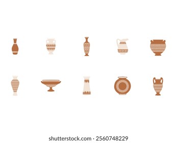 Greek Vase Design Element Set