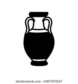 Greek Vase Glyph Icon, Vector illustration