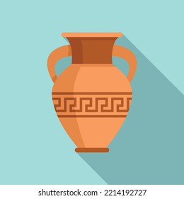 Greek vase icon flat vector. Ancient pottery. Antique pot