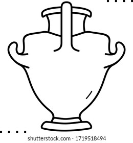 Greek vase icon in outlines