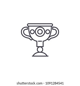 Greek vase trophy linear icon concept. Greek vase trophy line vector sign, symbol, illustration.