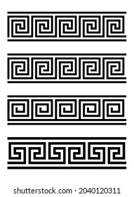 Greek  vector ornament. Black silhouette on a white background.