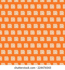 Greek vector seamless pattern. Orange and white colors. Endless texture can be used for printing onto fabric and paper or invitation. Abstract geometric shapes.